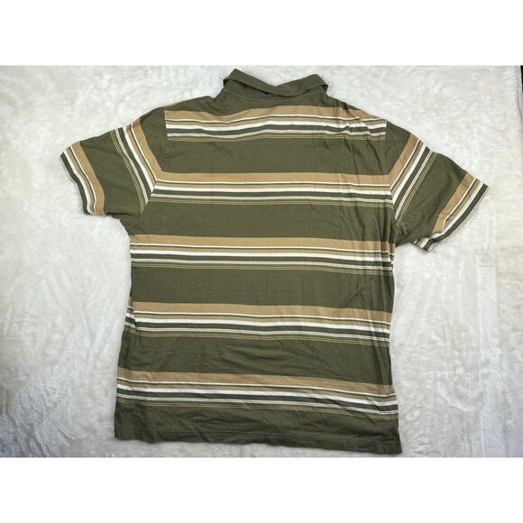 Kirra Shirt Mens Size XL Green White Striped Short Sleeve Polo Rugby Preppy Surf - Picture 2 of 8